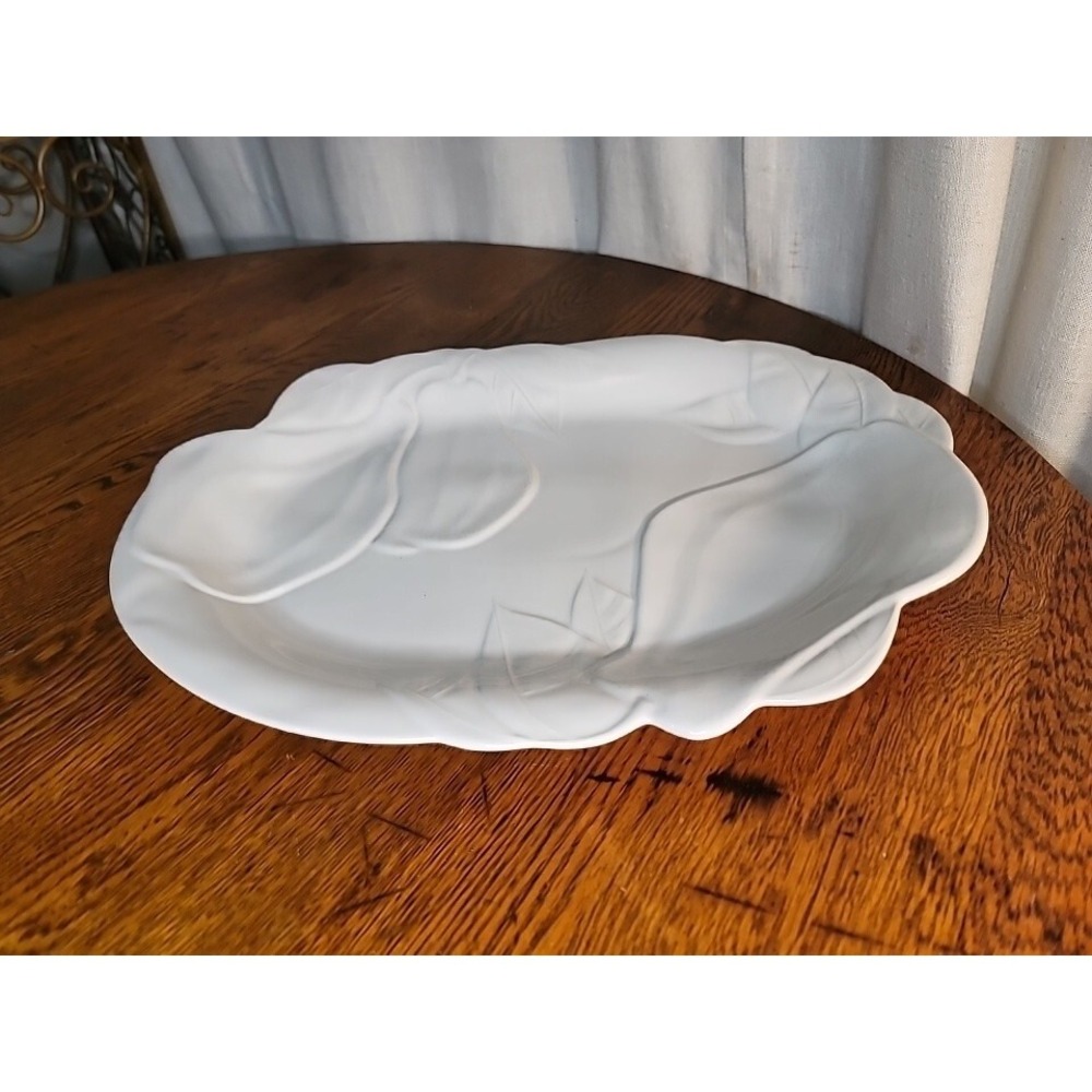Vintage Studio Nova Original White Fruit Pear Platter 17.5"x14" Ceramic Holiday